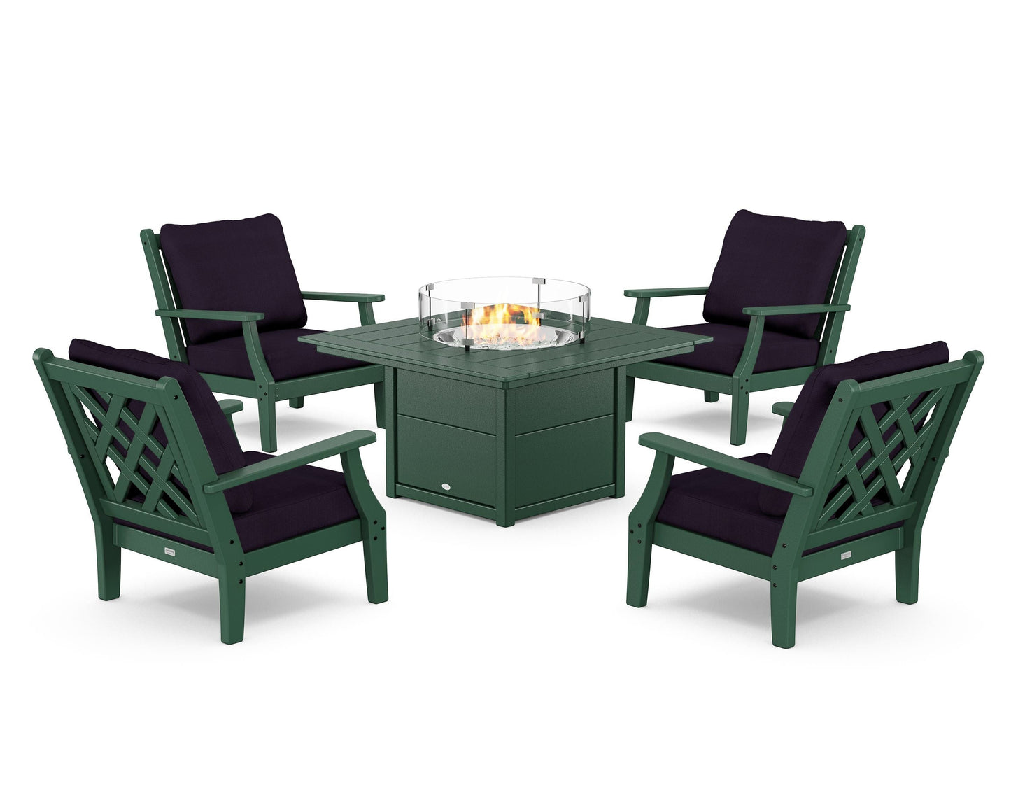 Wovendale 5-Piece Deep Seating Set with Fire Pit Table