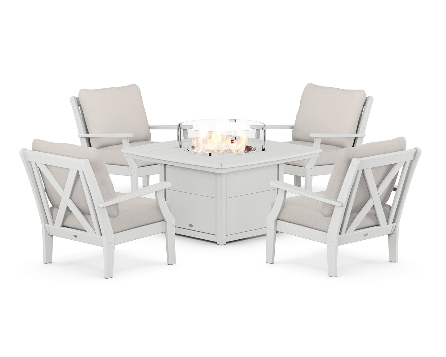 Braxton 5-Piece Deep Seating Conversation Set with Fire Pit Table