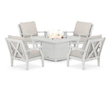 Braxton 5-Piece Deep Seating Conversation Set with Fire Pit Table