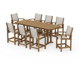Coastal 9-Piece Counter Set with Trestle Legs