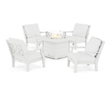 Chinoiserie 5-Piece Deep Seating Set with Fire Pit Table