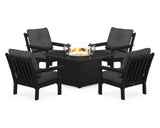 Vineyard 5-Piece Conversation Set with Fire Pit Table
