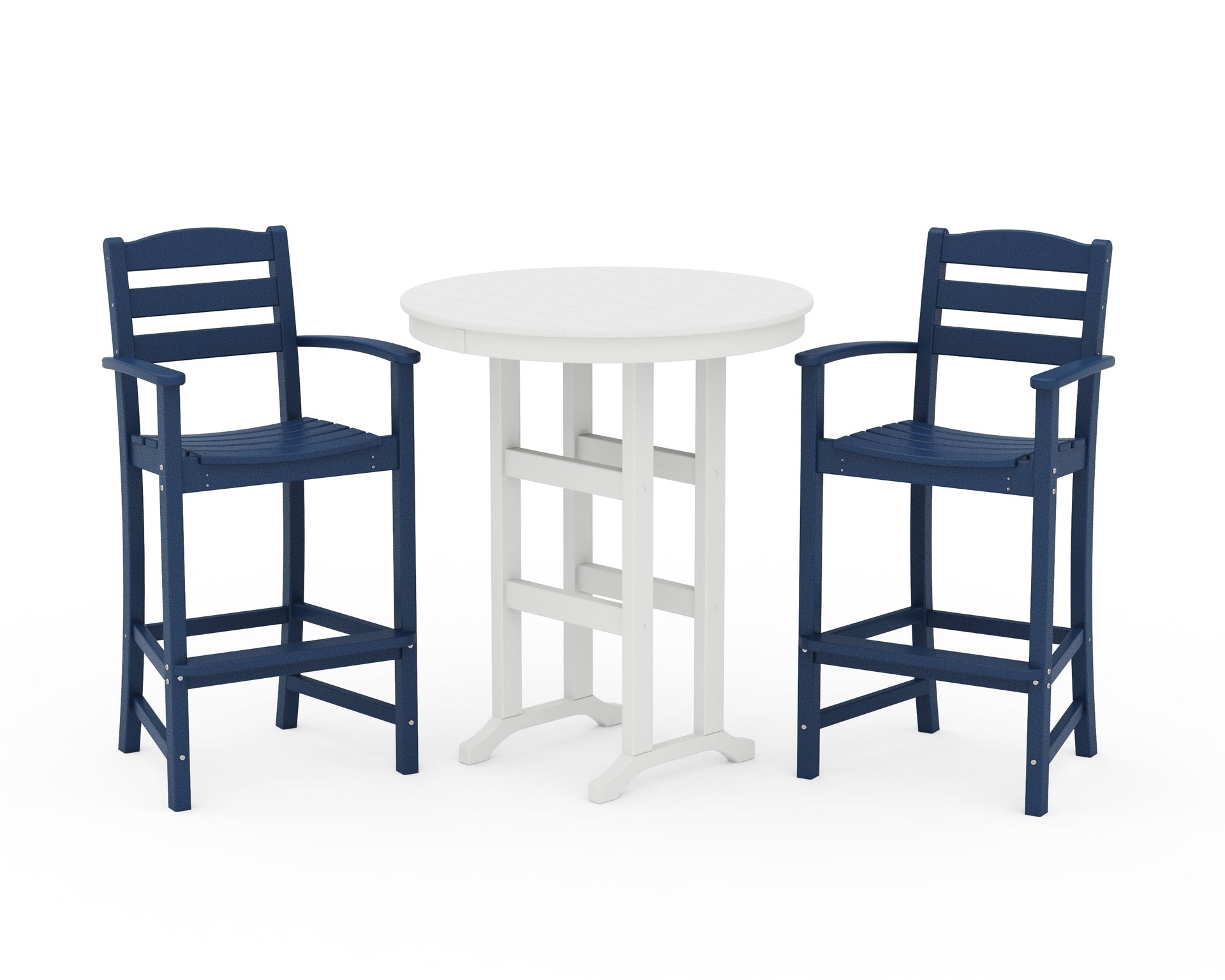 La Casa Café 3-Piece Round Farmhouse Bar Set