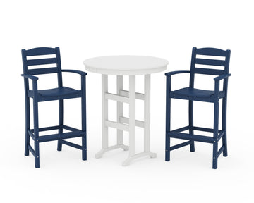 La Casa Café 3-Piece Round Farmhouse Bar Set