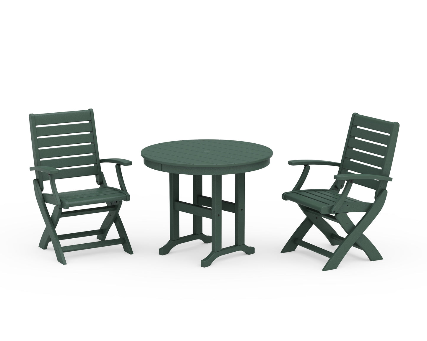 Signature Folding Chair 3-Piece Round Farmhouse Dining Set