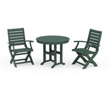 Signature Folding Chair 3-Piece Round Farmhouse Dining Set