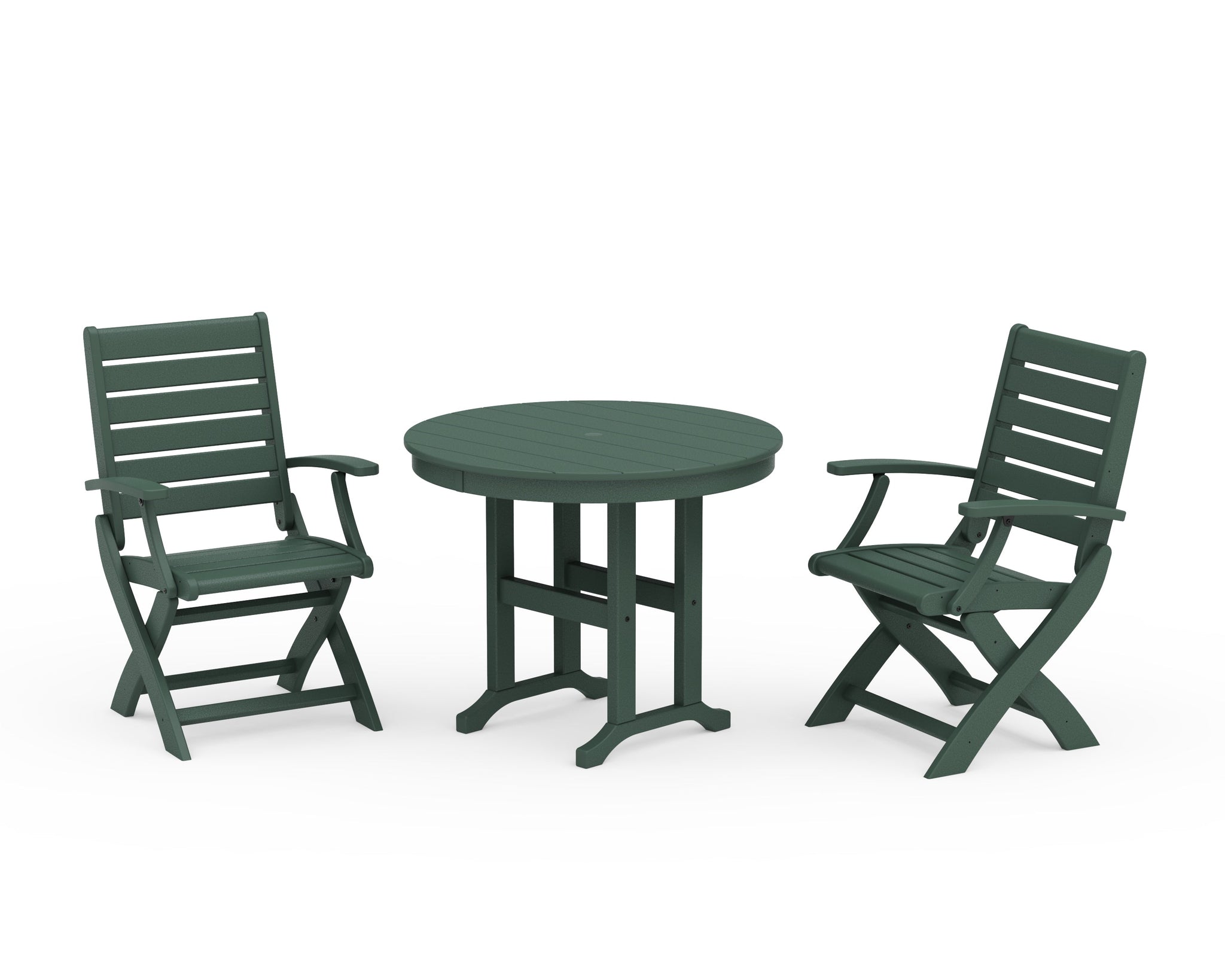 Signature Folding Chair 3-Piece Round Farmhouse Dining Set