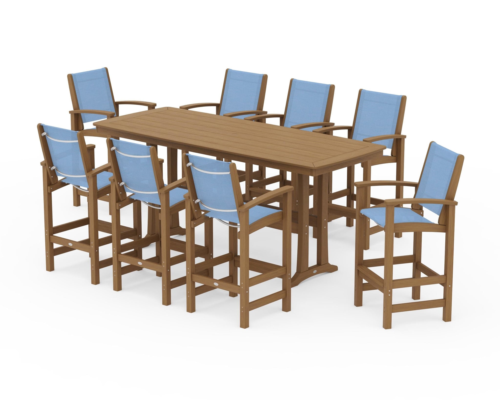 Coastal 9-Piece Bar Set with Trestle Legs