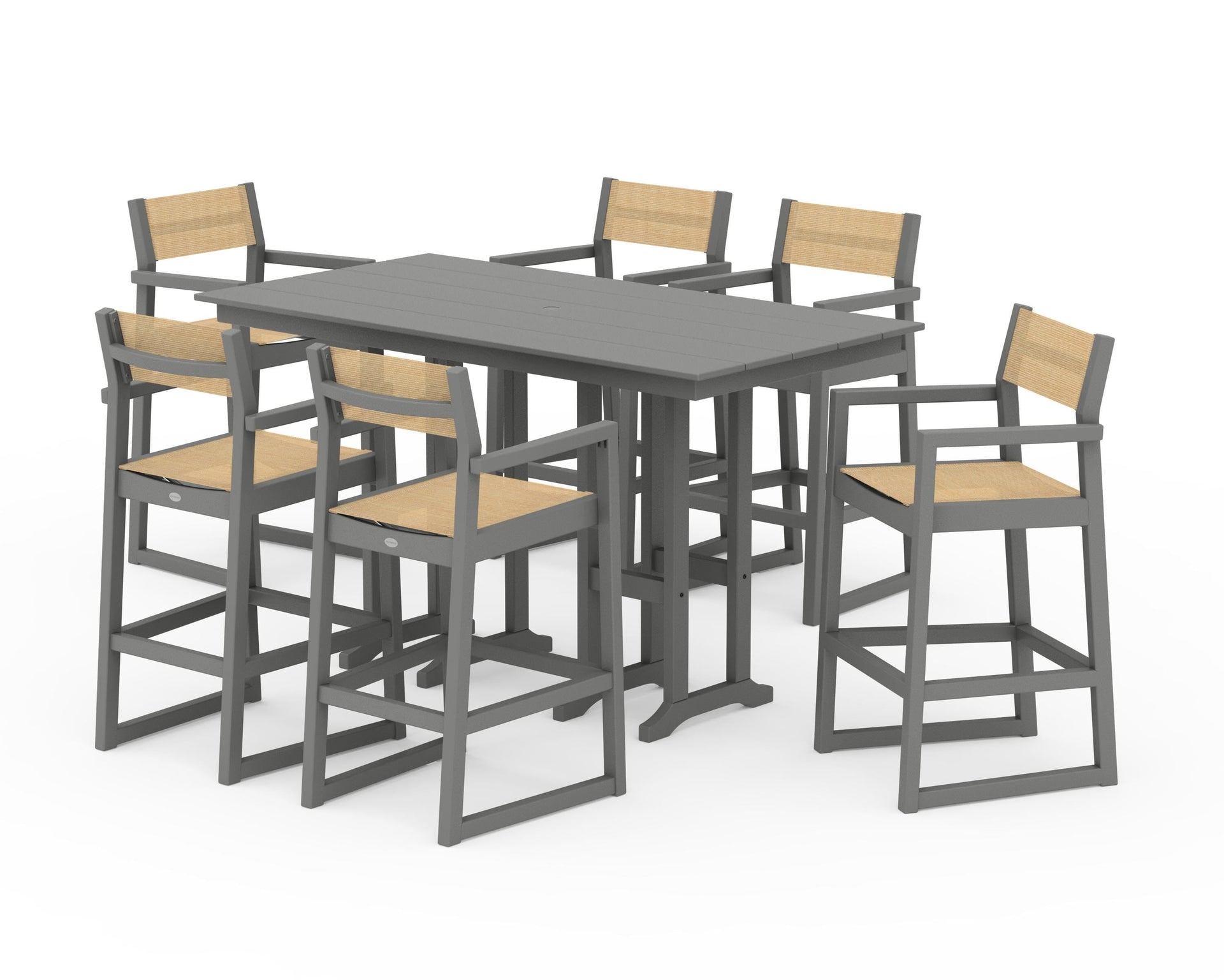EDGE Sling Arm Chair 7-Piece Farmhouse Bar Set
