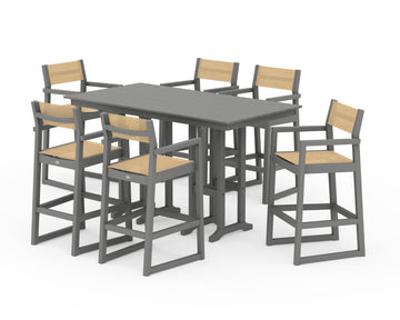 EDGE Sling Arm Chair 7-Piece Farmhouse Bar Set