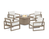 EDGE Sectional 5-Piece Deep Seating Set with Fire Pit Table