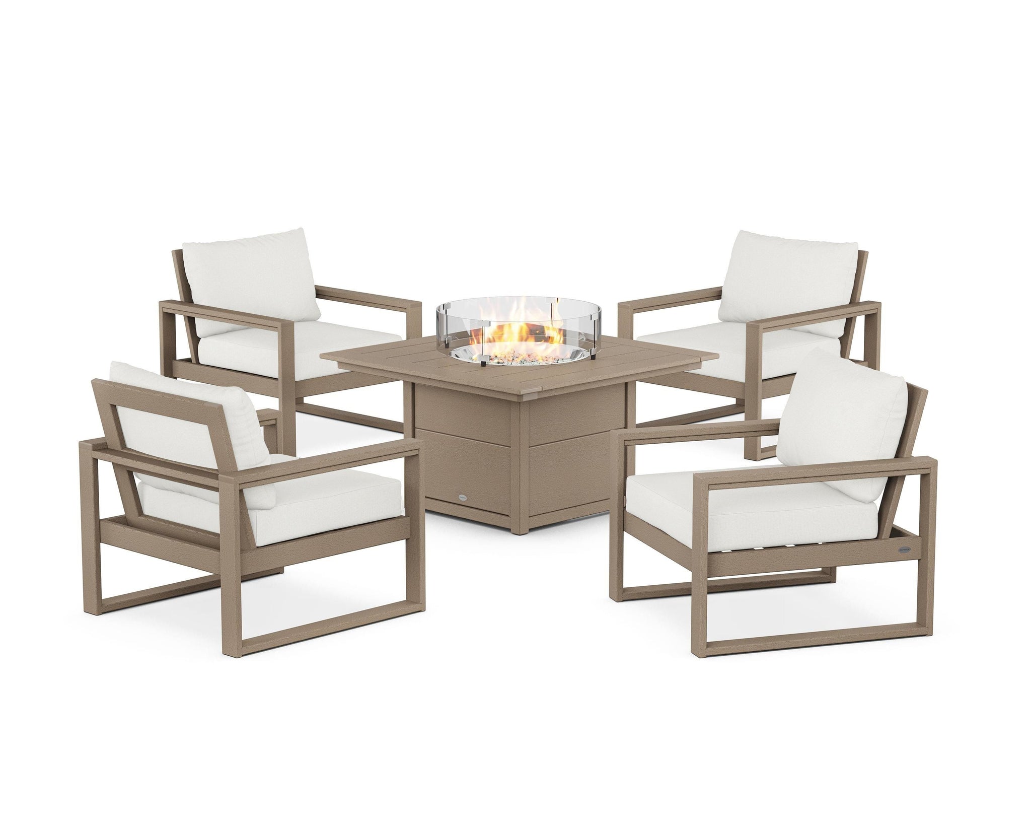 EDGE Sectional 5-Piece Deep Seating Set with Fire Pit Table