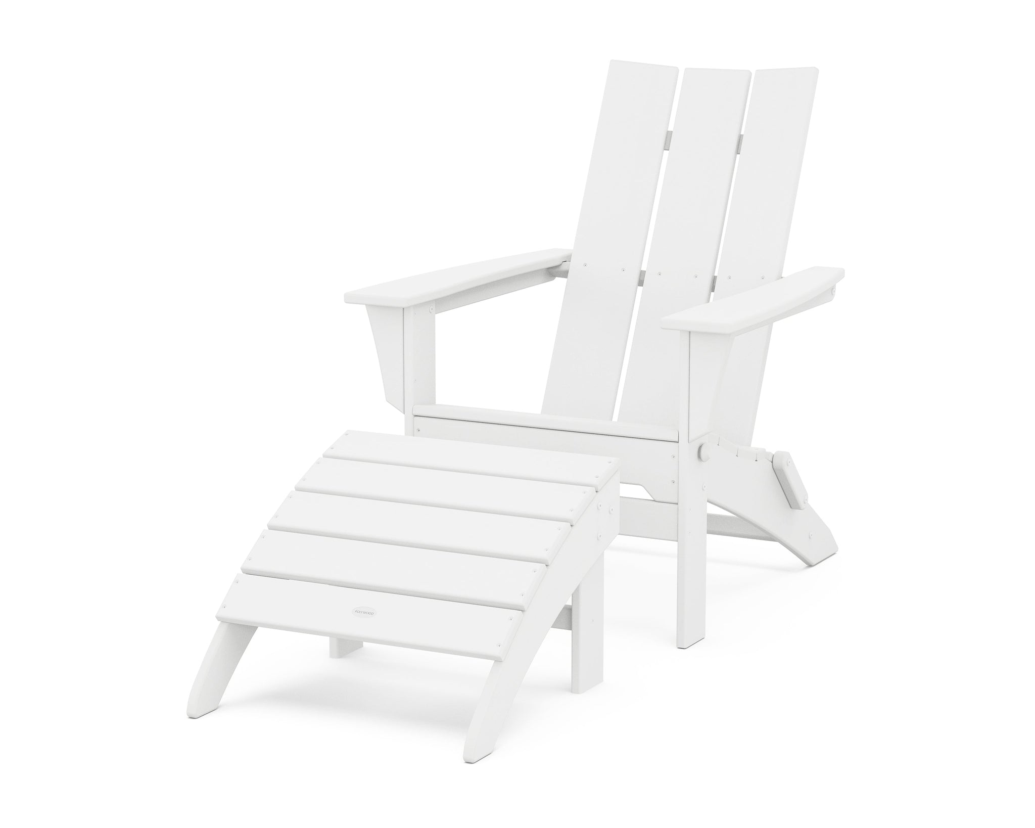 Modern Folding Adirondack Chair 2-Piece Set with Ottoman
