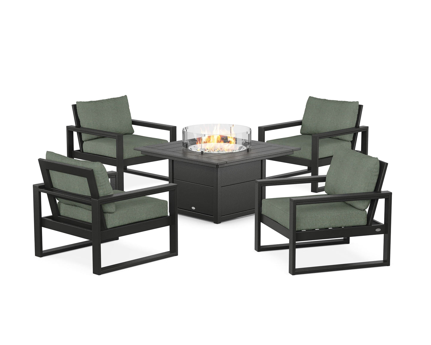 EDGE Sectional 5-Piece Deep Seating Set with Fire Pit Table