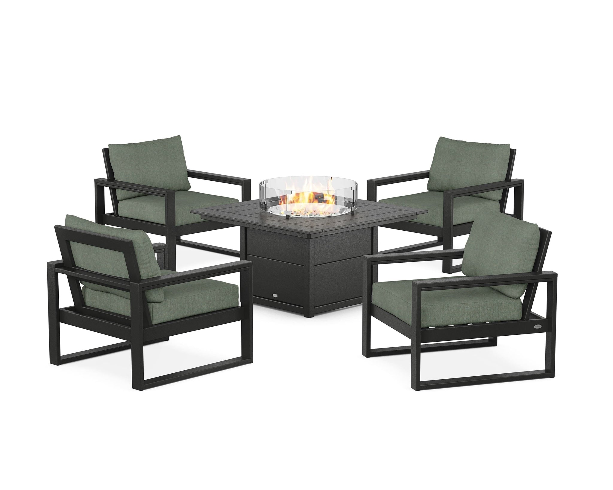 EDGE Sectional 5-Piece Deep Seating Set with Fire Pit Table