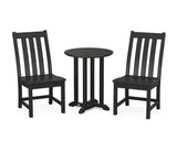 Vineyard Side Chair 3-Piece Round Bistro Dining Set