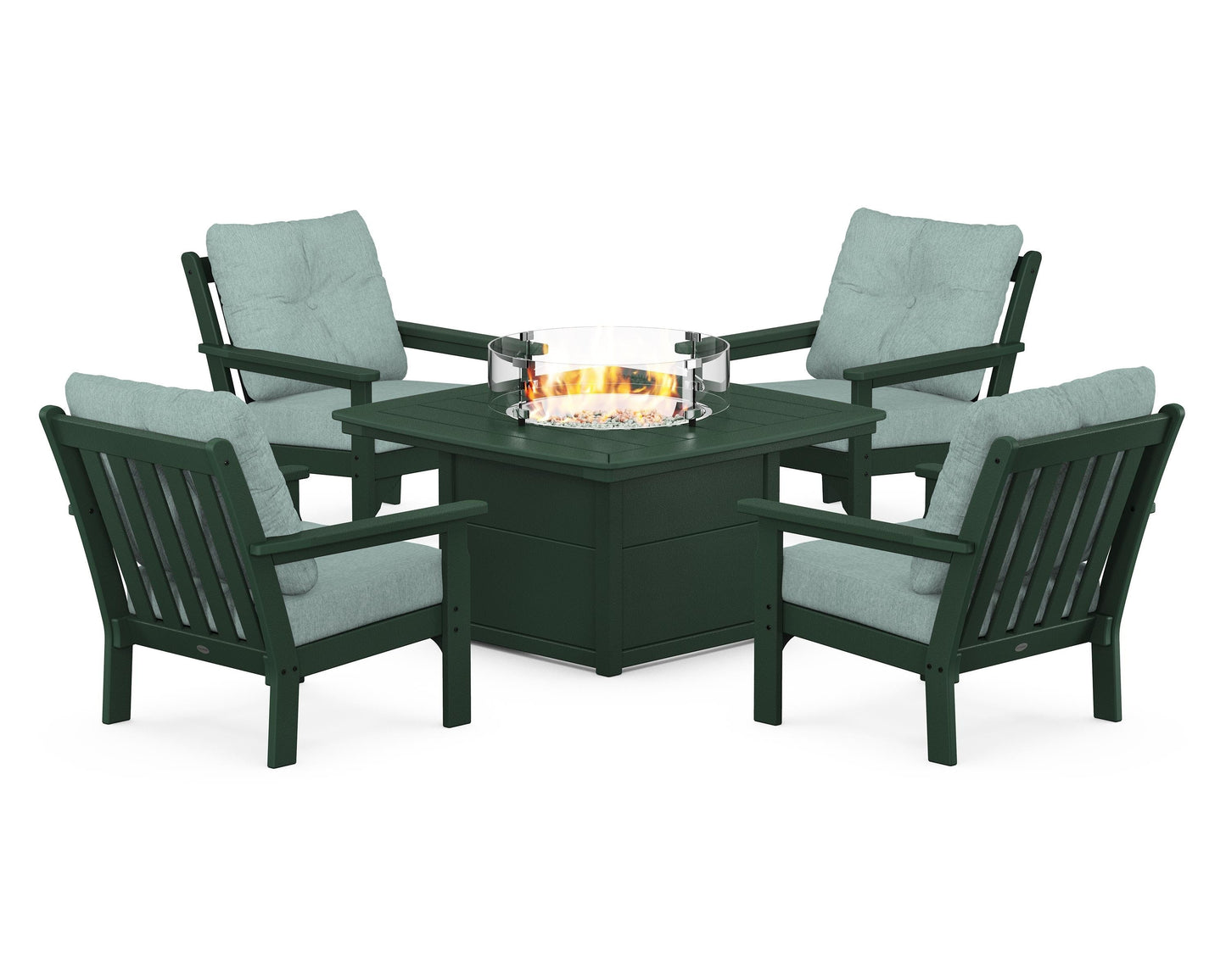 Vineyard 5-Piece Conversation Set with Fire Pit Table