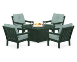 Vineyard 5-Piece Conversation Set with Fire Pit Table