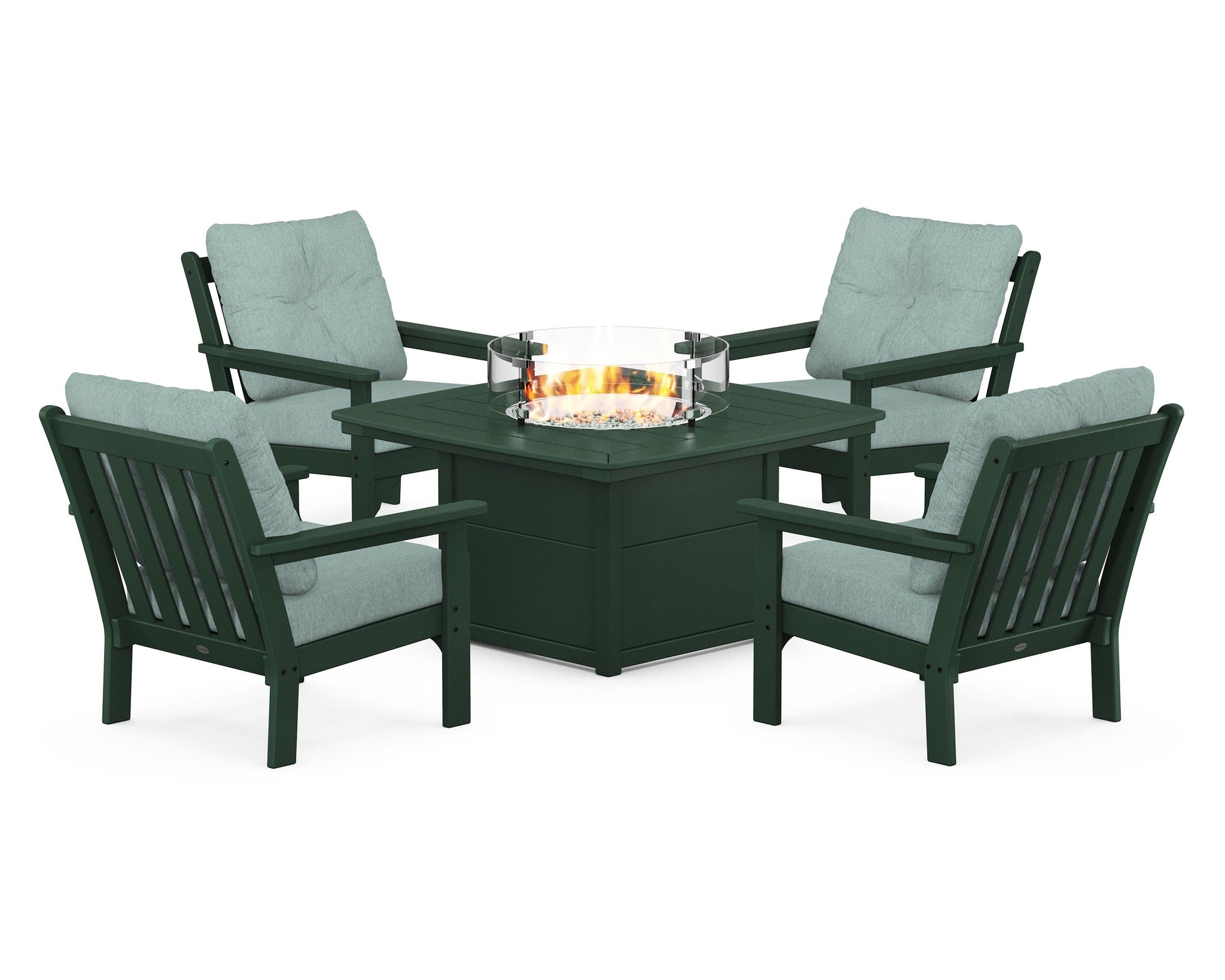 Vineyard 5-Piece Conversation Set with Fire Pit Table