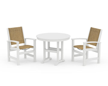 Coastal 3-Piece Round Dining Set
