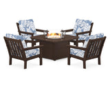 Vineyard 5-Piece Conversation Set with Fire Pit Table