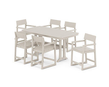 EDGE Arm Chair 7-Piece Counter Set with Trestle Legs