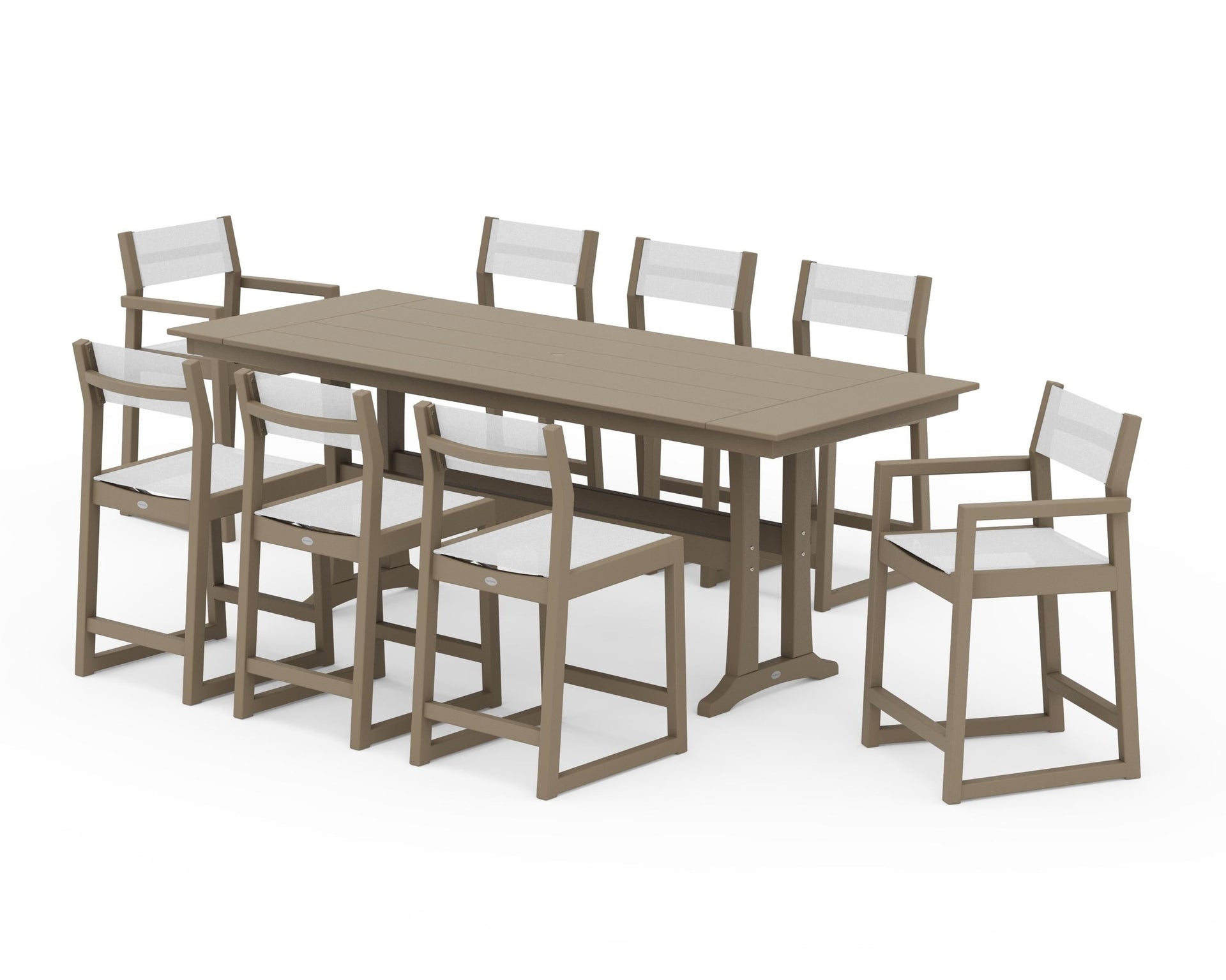 EDGE Sling 9-Piece Farmhouse Counter Set with Trestle Legs