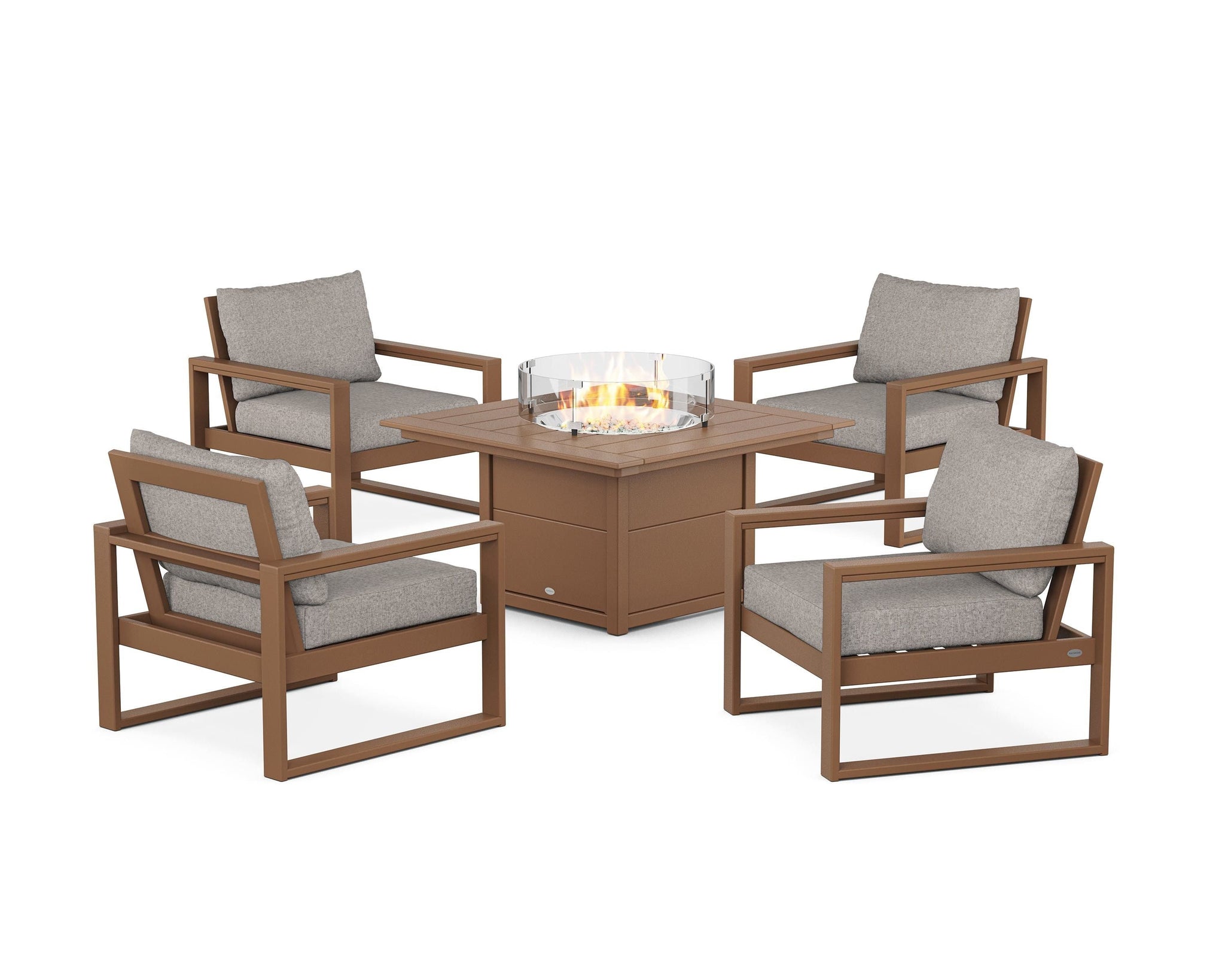 EDGE Sectional 5-Piece Deep Seating Set with Fire Pit Table