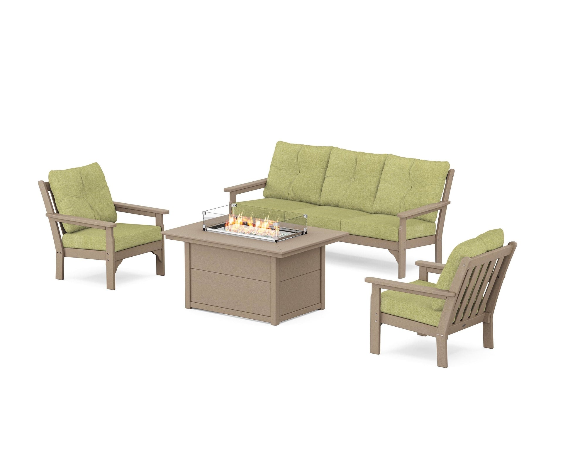 Vineyard Deep Seating Fire Pit Table Set