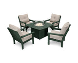 Vineyard 5-Piece Conversation Set with Fire Pit Table
