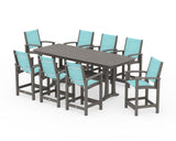 Coastal 9-Piece Counter Set with Trestle Legs