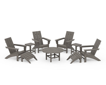 Modern Adirondack Chair 9-Piece Conversation Set