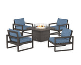 EDGE Sectional 5-Piece Deep Seating Set with Fire Pit Table