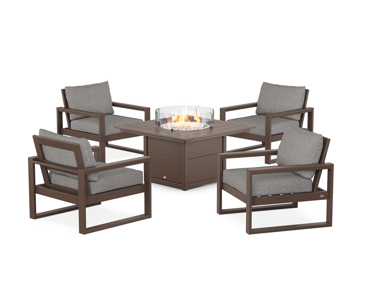 EDGE Sectional 5-Piece Deep Seating Set with Fire Pit Table