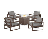 EDGE Sectional 5-Piece Deep Seating Set with Fire Pit Table