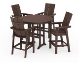 Modern Curveback Adirondack 5-Piece Nautical Trestle Bar Set