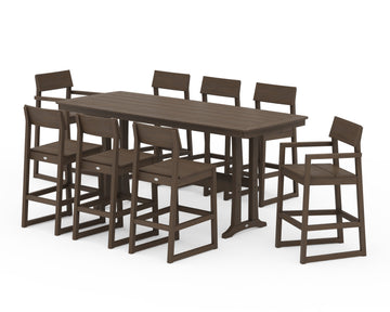 EDGE 9-Piece Bar Set with Trestle Legs