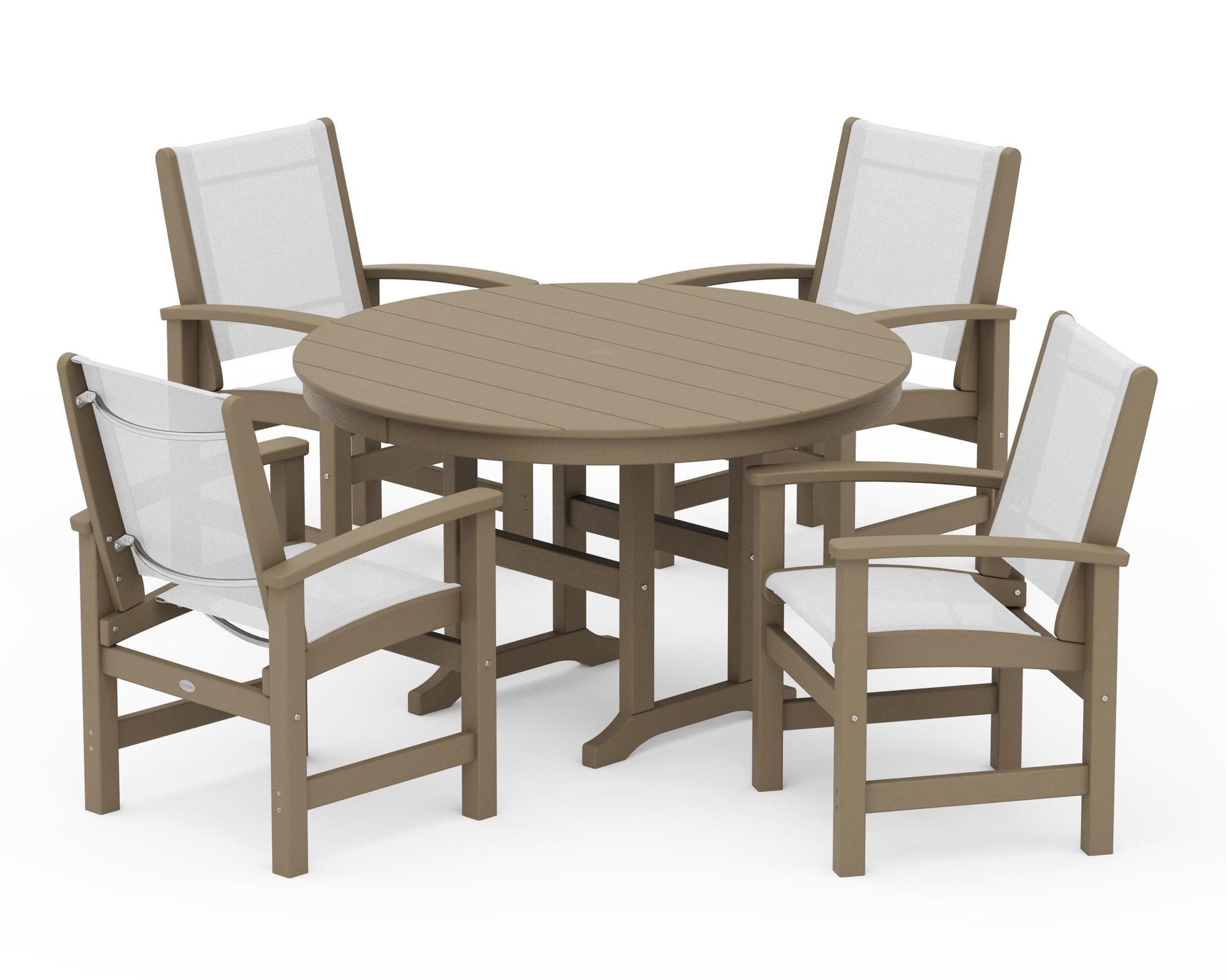 Coastal 5-Piece Round Farmhouse Dining Set