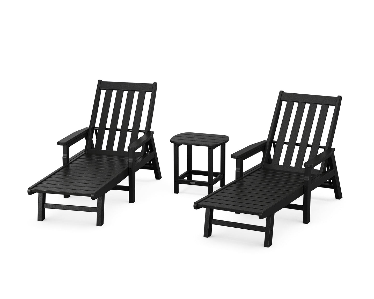 Vineyard 3-Piece Chaise with Arms Set