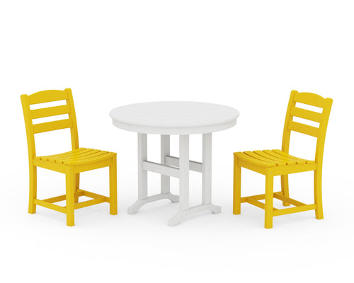 La Casa Café Side Chair 3-Piece Round Dining Set