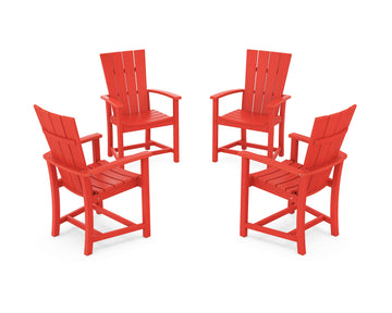 Quattro 4-Piece Upright Adirondack Conversation Set