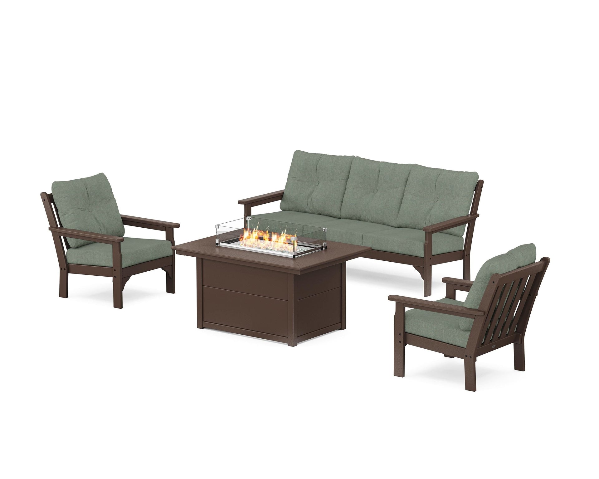 Vineyard Deep Seating Fire Pit Table Set