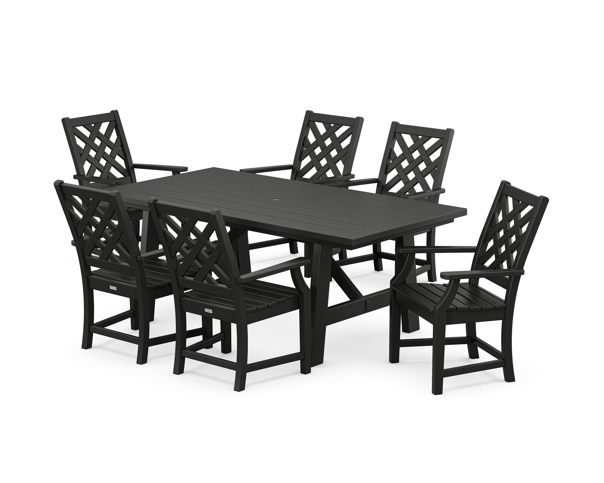 Wovendale Arm Chair 7-Piece Rustic Farmhouse Dining Set