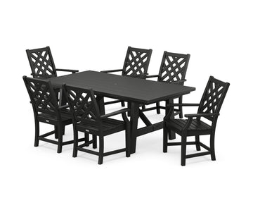 Wovendale Arm Chair 7-Piece Rustic Farmhouse Dining Set