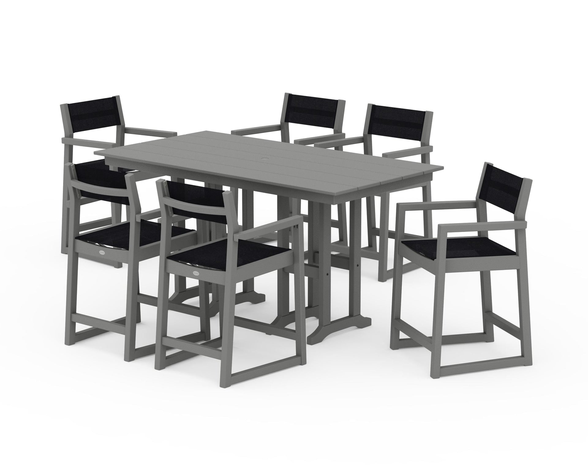 EDGE Sling Arm Chair 7-Piece Farmhouse Counter Set