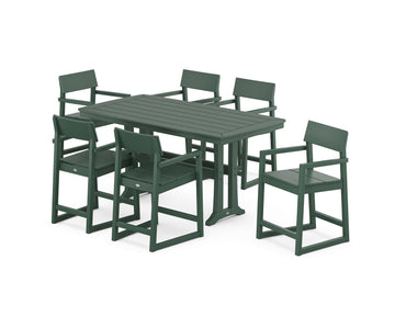 EDGE Arm Chair 7-Piece Counter Set with Trestle Legs
