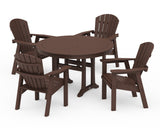 Seashell 5-Piece Round Dining Set with Trestle Legs