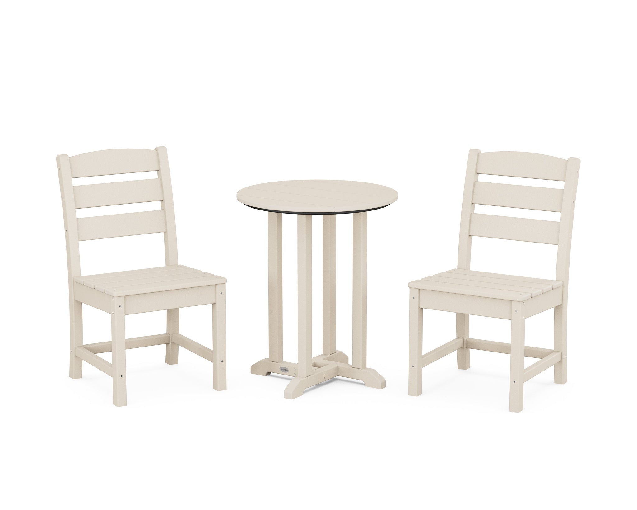 Lakeside Side Chair 3-Piece Round Bistro Dining Set