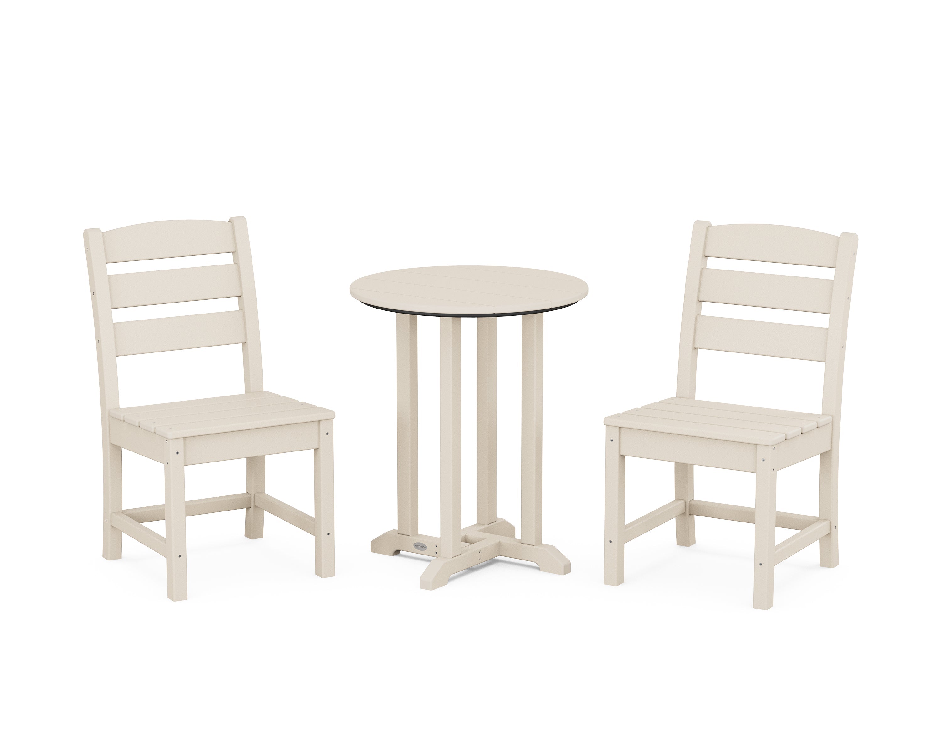 Lakeside Side Chair 3-Piece Round Bistro Dining Set