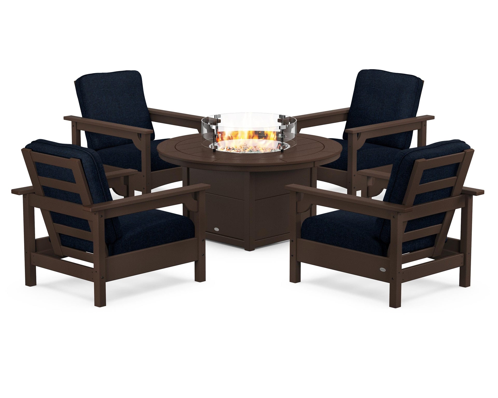 Club 5-Piece Conversation Set with Fire Pit Table